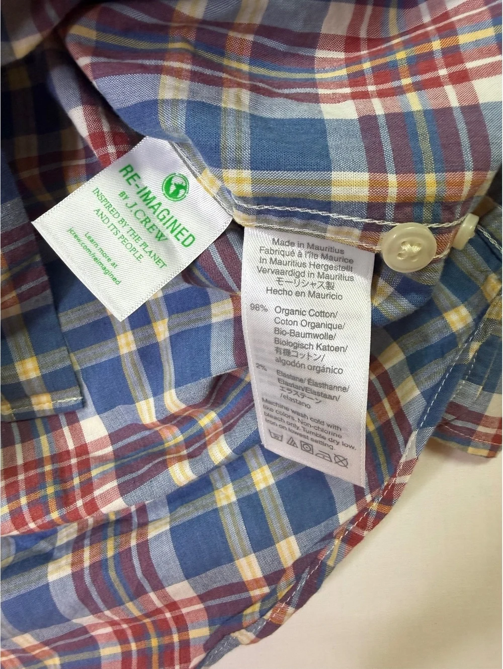J.Crew NWT Punk-Prep Plaid Button Down Slim Classic Stretch Fit Men’s Large